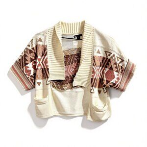 GapKids Aztec Boho Blanket Cardigan L 10 Neutral Southwestern Y2K